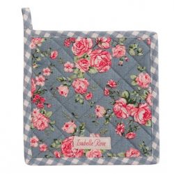 Isabelle Rose Shabby Chic Julia szrke alapon rzss / kocks steppelt textil ednyaltt