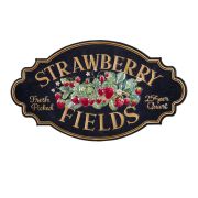  Clayre & Eef Vintage fekete alapon dombor Strawberry Fields fm fali tbla / kp