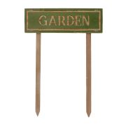  D & D Vintage zld alapon gravrozott Garden feliratos leszrhat fa tbla