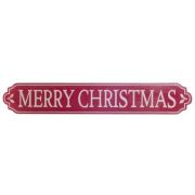  D & D Vintage antikolt piros alapon fehr Merry Christmas feliratos nagy fa fali tblakp (120cm)